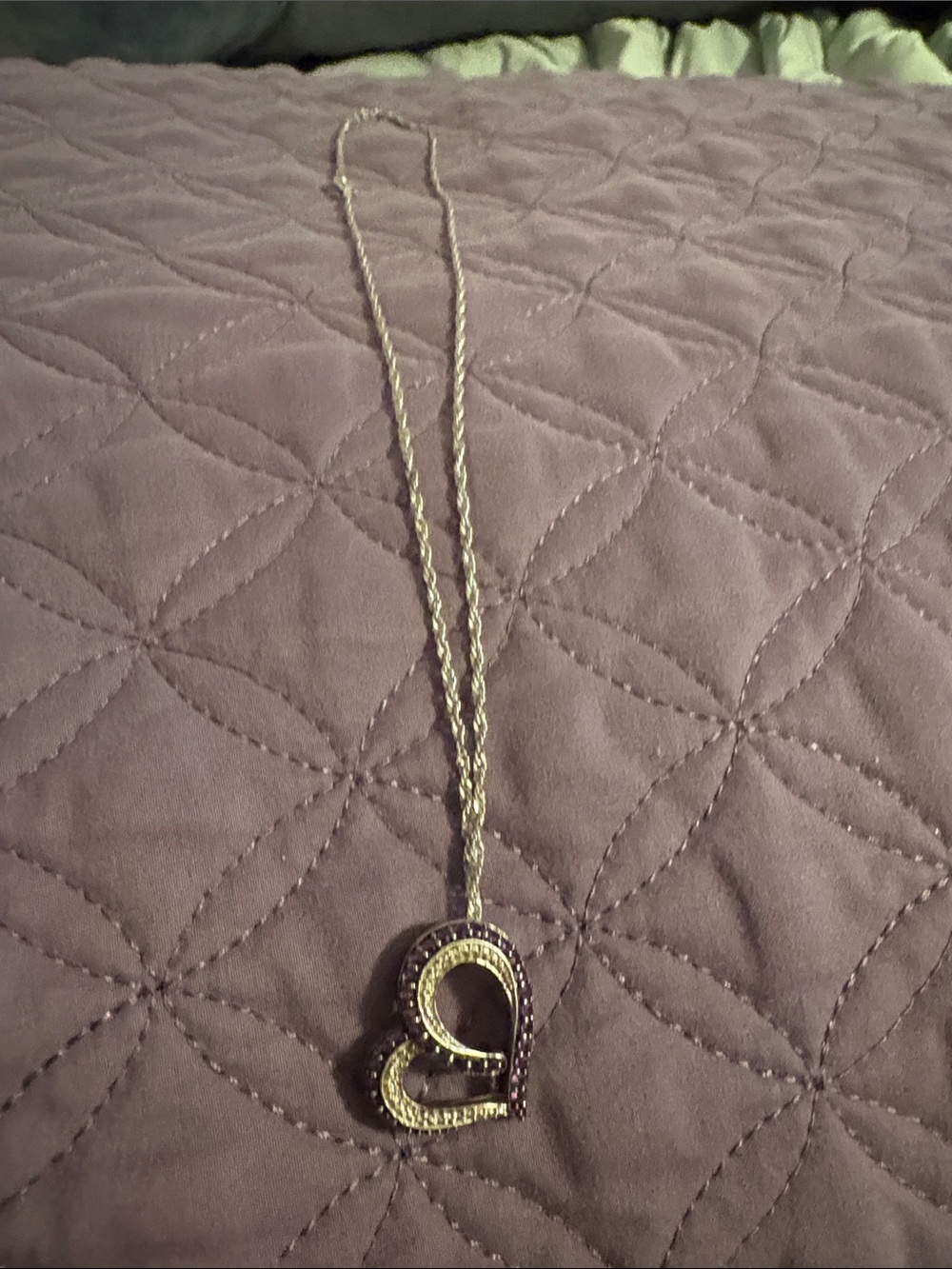 Sterling Silver Amethyst Heart 925 stamped